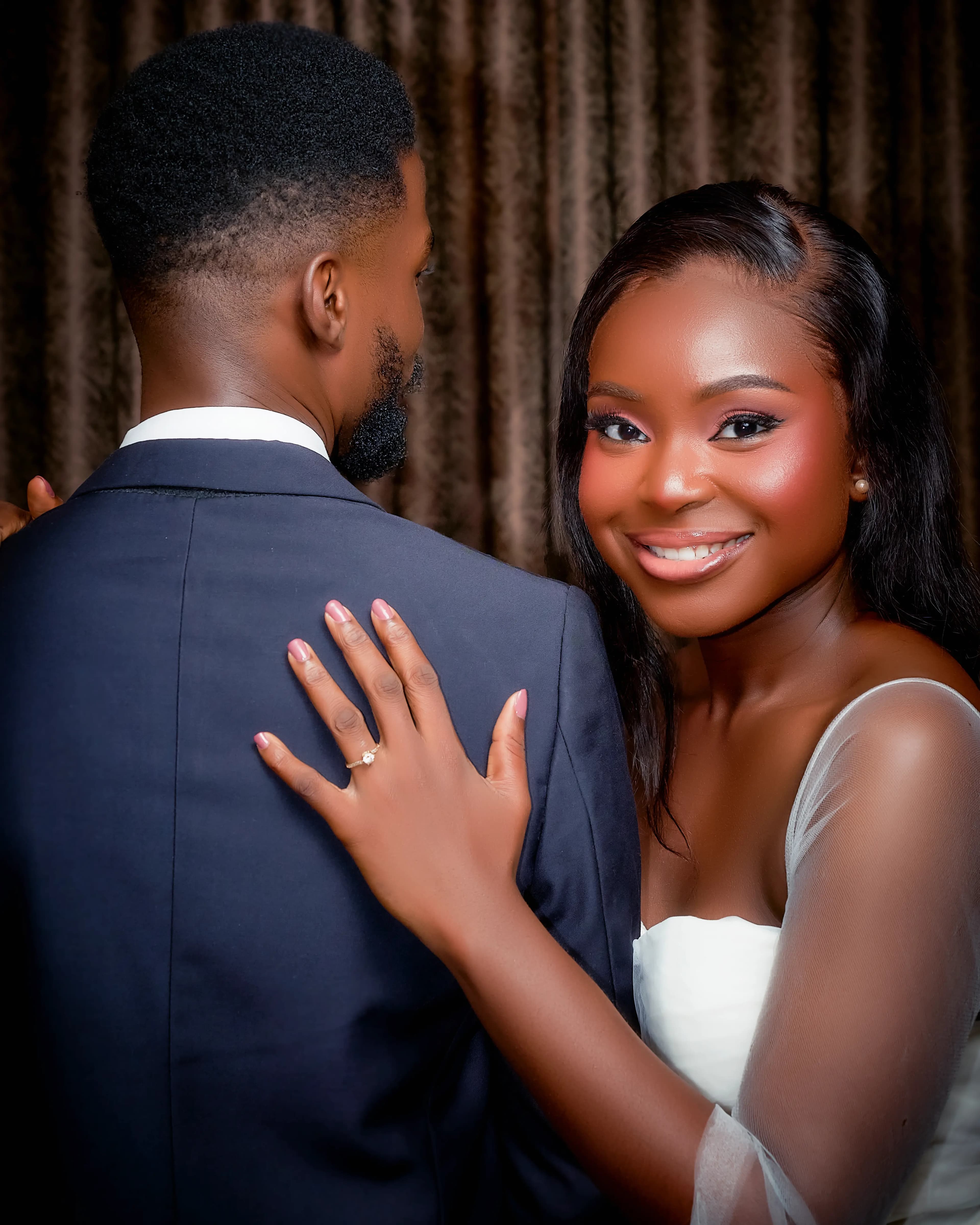 Bride and groom at a glasshouse ceremony venue